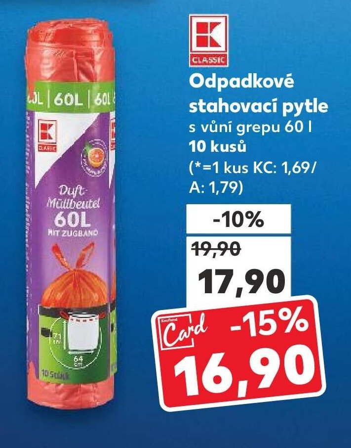 Odpadkové stahovací pytle s vůní grepu