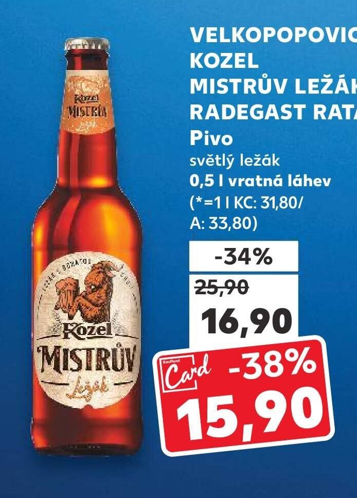 Velkopopovický Kozel Mistrův Ležák / Radegast Ratar