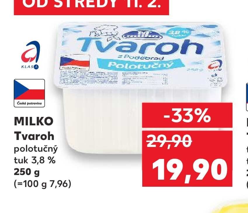 MILKO Tvaroh polotučný 3,8 % 250 g