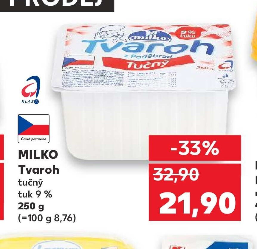 MILKO Tvaroh tučný 9 % 250 g