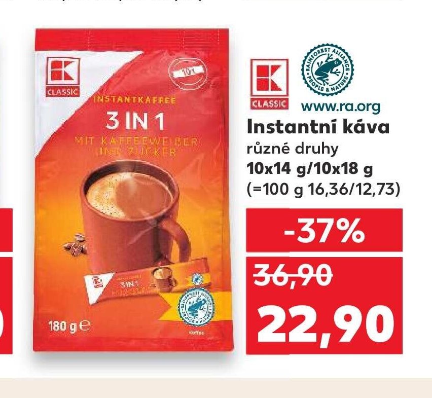 Kaufland Instantní káva 3v1