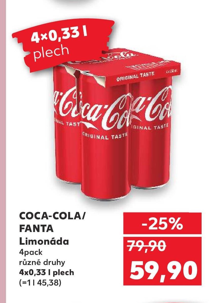 COCA-COLA/FANTA Limonáda 4pack