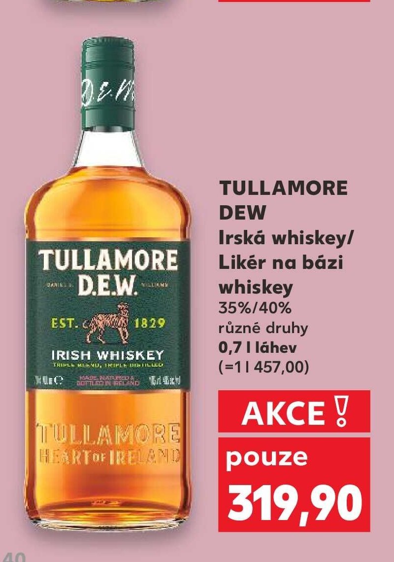 TULLAMORE DEW Irská whiskey/Likér na bázi whiskey