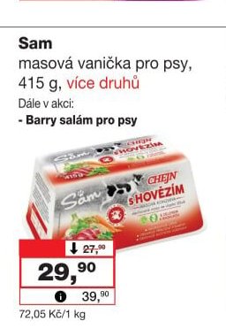 Sam masová vanička pro psy, 415 g, více druhů