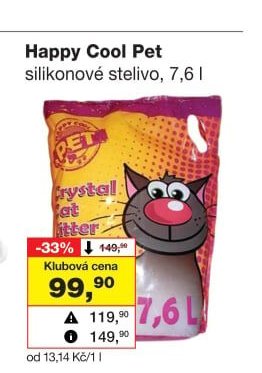 Happy Cool Pet silikonové stelivo, 7,6 l