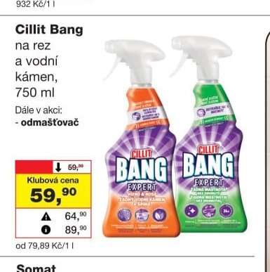 Cillit Bang na rez a vodní kámen