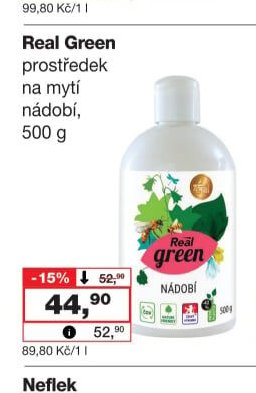Real Green prostředek na mytí nádobí