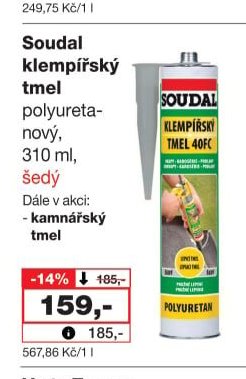 Soudal klempířský tmel