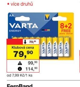 Varta Energy alkalické baterie