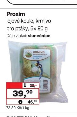 Proxim lojové koule, krmivo pro ptáky