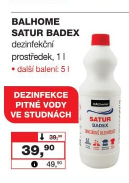 BALHOME SATUR BADEX dezinfekční prostředek