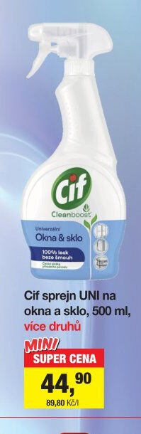 Cif sprejn UNI na okna a sklo, 500 ml, více druhů