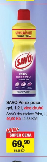 SAVO Perex prací gel, 1,2 l, více druhů