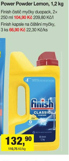 Čistič myčky při plné myčce Finish