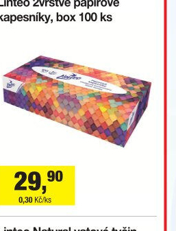 Papírové kapesníčky 2vrstvé Linteo - box