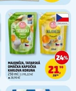 MAJONÉZA, TATARSKÁ OMÁČKA KAPSIČKA KARLOVA KORUNA