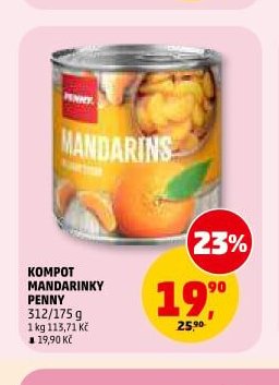 KOMPOT MANDARINKY PENNY 312/175 g
