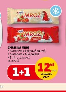 ZMRZLINA MROŽ s tvarohem v kakaové polevě, s tvarohem v bílé polevě 45 ml