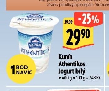 Kunín Athentikos Jogurt bílý
