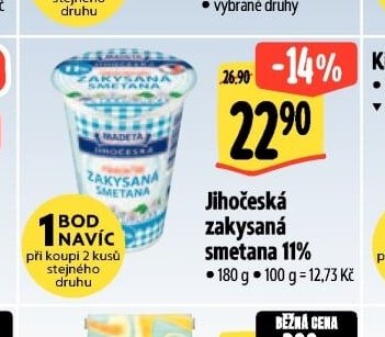 Jihočeská zakysaná smetana 11%