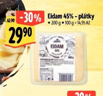 Eidam 45% - plátky