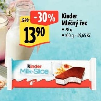 Kinder Mléčný řez