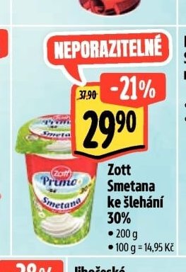 Zott Smetana ke šlehání 30%