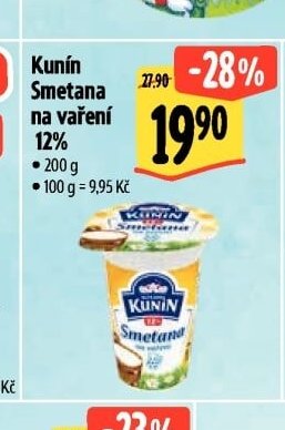 Kunín Smetana na vaření 12%