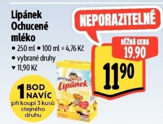 Nápoj mléko ochucené Lipánek Madeta