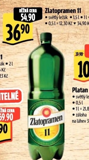 Pivo světlý ležák 11° Zlatopramen