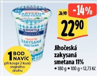 Smetana zakysaná Jihočeská Madeta 11%