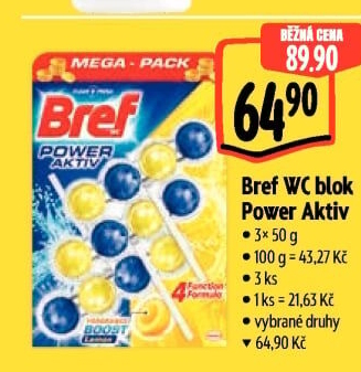 WC blok tuhý Power Aktiv Bref