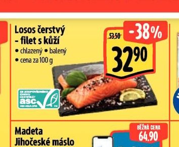 Losos čerstvý - filet s kůží