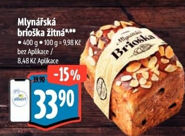Brioška Mlynářská žitná Albert