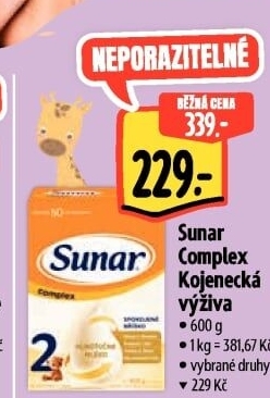 Kojenecká výživa Sunar Complex