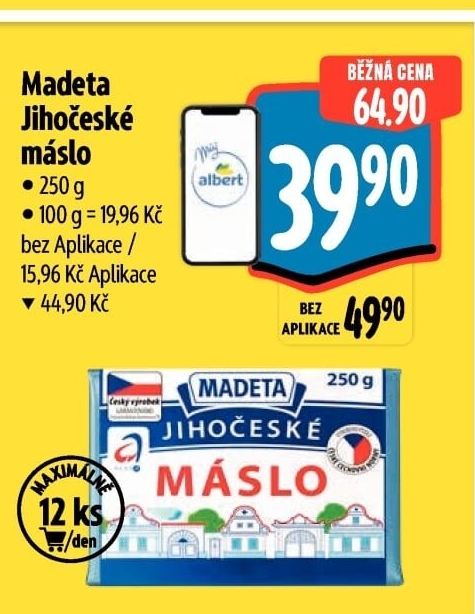 Máslo Jihočeské Madeta