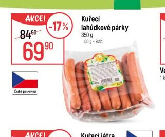 Kuřecí lahůdkové párky