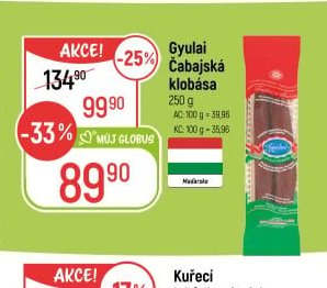 Gyulai Čabajská klobása
