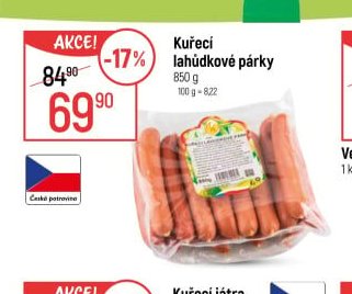 Kuřecí lahůdkové párky