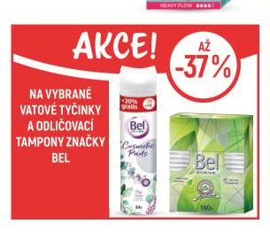 Vatové tyčinky a odličovací tampony značky Bel