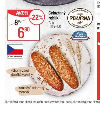 Celozrnný rohlík