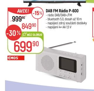 DAB FM Rádio P-600 - Globus akcniletaky.com