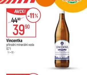 Vincentka přírodní minerální voda