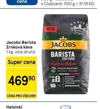 Jacobs Barista Zrnková káva - Tesco akcniletaky.com