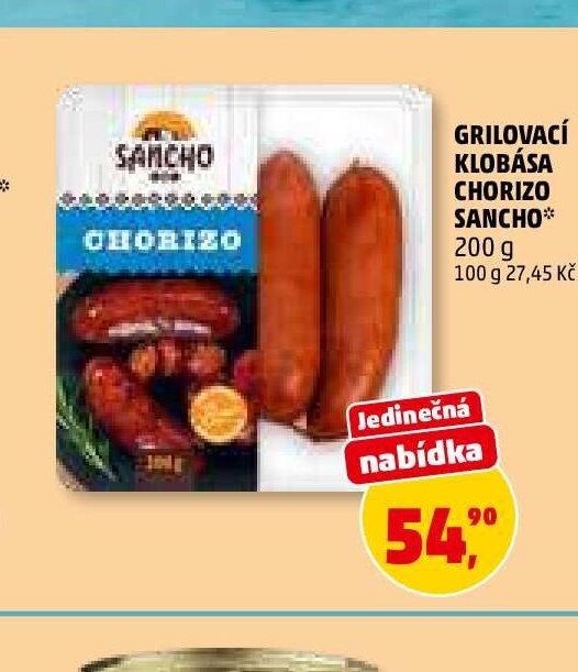 Grilovací klobása Chorizo Sancho