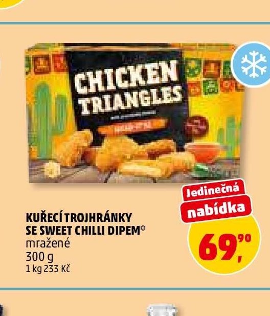 Kuřecí trojhránky Sweet Chilli Dipem