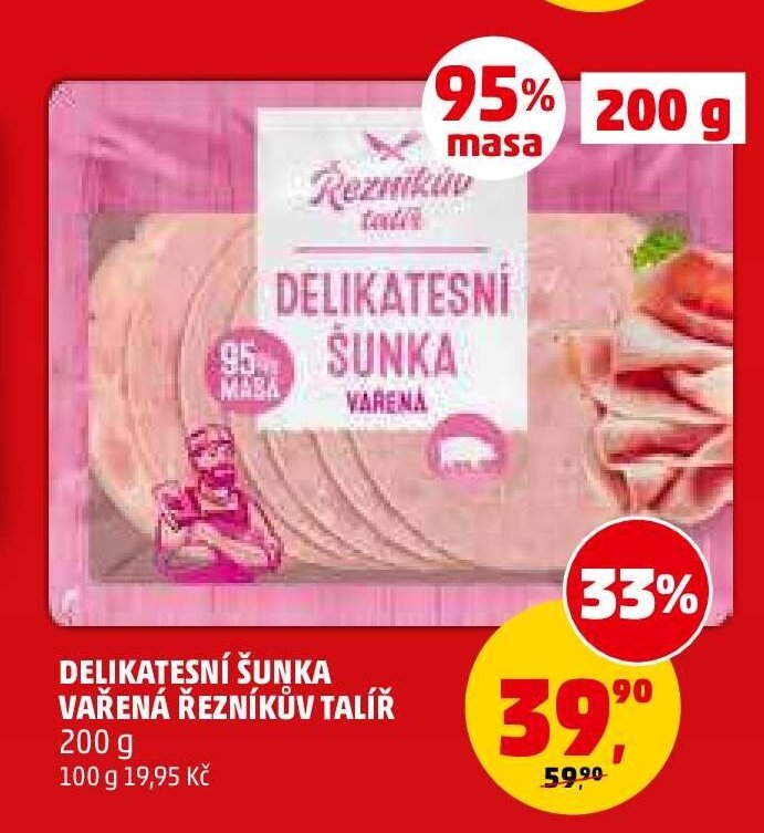 Delikatesní šunka vařená Řezníkův talíř