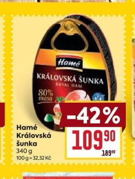Hamé Královská šunka 340 g