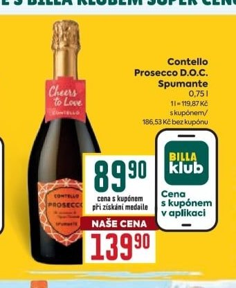 Contello Prosecco D.O.C. Spumante 0,75 l - BILLA akcniletaky.com