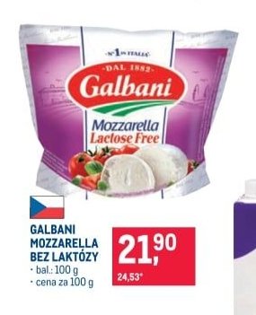 Galbani mozzarella bez laktózy
